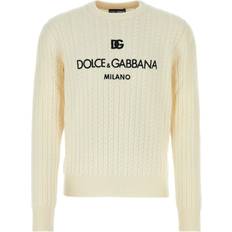 Dolce & Gabbana Herr - Stickad tröjor Dolce & Gabbana Off-White Girocollo Sweater BIANCO OTTICO IT