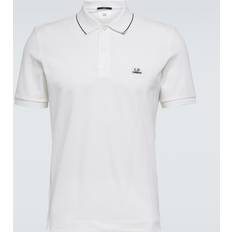 C.P. Company T-shirts & Linnen C.P. Company Mens Stretch Piquet Slim Striped Polo Shirt in White Cotton