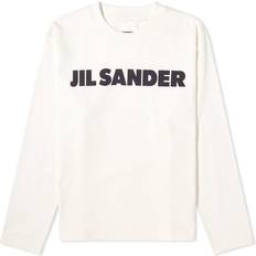 Jil Sander Herr Överdelar Jil Sander Womens Porcelain Logo-print Long-sleeved Cotton-jersey T-shirt