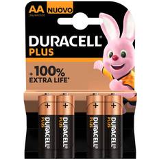 AA (LR06) - Alkalisk - Batterier Batterier & Laddbart Duracell AA Plus 4-pack