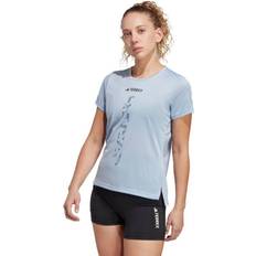 Adidas Blåa - Dam - Polyester T-shirts adidas Terrex Agravic Trail Running T-shirt, t-shirt, dam