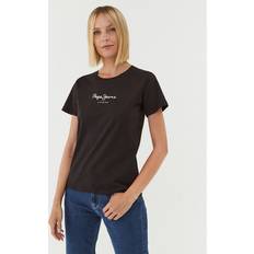 Pepe Jeans Dam - Svarta Överdelar Pepe Jeans Wendys t-shirt för kvinnor, svart svart