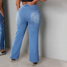 Modal Jeans Shein Plus Flared Jeans With Star Pattern
