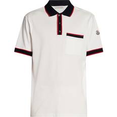Moncler Randiga T-shirts & Linnen Moncler White Striped Polo SILK WHITE 034