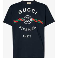 Gucci XS T-shirts Gucci Mens Ink Mc Brand-print Relaxed-fit Cotton-jersey T-shirt