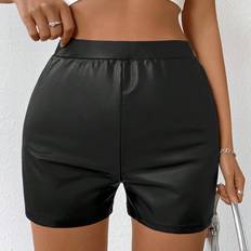 Shein Dam Byxor & Shorts Shein High-Waisted Pu Leather Shorts With Elegant Style