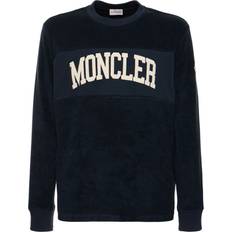 Moncler Blåa - Bomull Tröjor Moncler Logo Detail Cotton Crewneck Sweatshirt