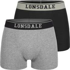 Lonsdale Herr Underkläder Lonsdale boxershorts doppelpack oxfordshire Grau/Schwarz