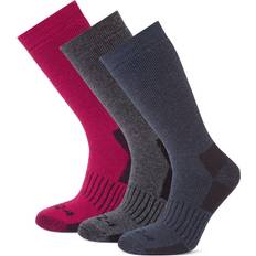 Tog24 Underkläder Tog24 Villach Pack Womens Trek Socks Dark Grey Marl/Cerise/Dark Indigo Purple/Blue