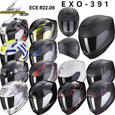Scorpion Integralhjälmar Motorcykelhjälmar Scorpion Exo-391, Vollständige Motorradhelme, Grau-Rot-Schwarz, S Unisex, Erwachsene