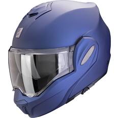 Scorpion Integralhjälmar Motorcykelhjälmar Scorpion Exo-Tech Evo Pro Solid Matt Metallic Blue Modular Helmet Blue