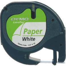 Dymo Märkmaskiner & Etiketter Dymo LetraTag Paper Black Text on White 12mmx4m