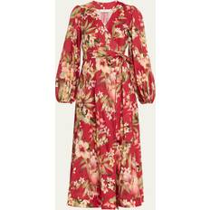 Blommiga - Långa klänningar - XL Zimmermann Lexi floral linen wrap dress multicoloured