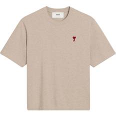 Ekologiskt material - Herr T-shirts AMI Heart Logo T-Shirt Heather Light Beige