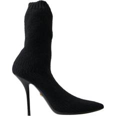 Dolce & Gabbana Höga stövlar Dolce & Gabbana Black Stiletto Heel Mid Calf Women Boot Shoes EU39/US8.5
