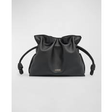 Loewe Flamenco Mini Clutch Bag in Napa Leather with Golden Foil Anagram - Black