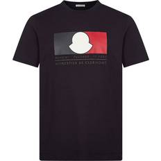 Moncler Blåa T-shirts & Linnen Moncler Chest Logo Printed T-Shirt Navy