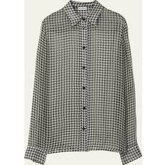 Burberry Dam Blusar Burberry Houndstooth Button-Front Blouse