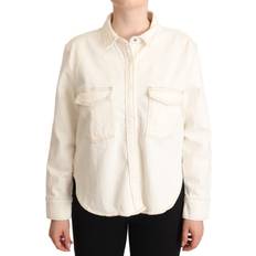 Levi's Dam Blusar Levi's White Cotton Collared Long Sleeves Button Down Polo Top IT44