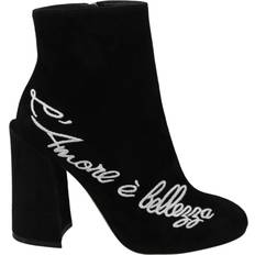 Dolce & Gabbana Snörkängor Dolce & Gabbana Black Suede L'Amore E'Bellezza Boots Shoes EU35/US4.5
