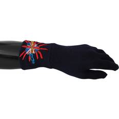 Dolce & Gabbana Handskar & Vantar Dolce & Gabbana Blue #DGLovesLondon Embroidered Wool Gloves