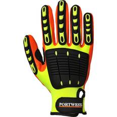 EN ISO 20471 Arbetshandskar Portwest A721Y1RXL Anti Impact Grip Handske, Vanlig, XS, Gul/Orange