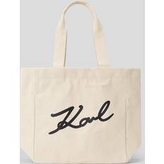 Karl Lagerfeld K/signature Canvas Shopper, Woman, Natural, Size: One size One size