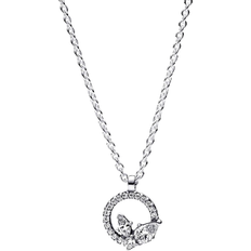 Pandora Blank Halsband Pandora Sparkling Herbarium Circle & Cluster Pendant Necklace - Silver/Transparent