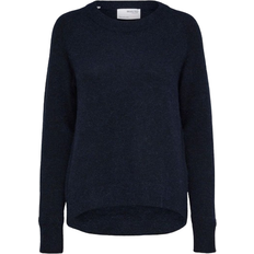 Alpacka - Dam Tröjor Selected Lulu Knit Sweater - Dark Sapphire