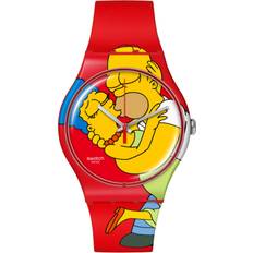 Swatch Analog - Herr - Röd Armbandsur Swatch Montre collection The Simpsons Embrace Edition Saint Valentin