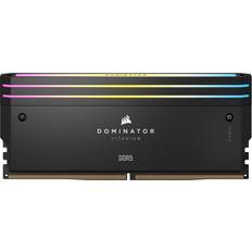 32 GB - 6400 MHz - DDR5 RAM minnen Corsair Dominator Titanium RGB Black DDR5 6400MHz 2x16GB ECC (CMP32GX5M2B6400C32)