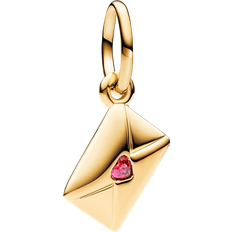 Pandora Guld Berlocker & Hängen Pandora Love Letter Envelope Dangle Charm - Gold/Pink