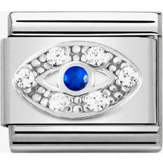 Nomination Herr Smycken Nomination Composable Link Greek Eye Charm - Silver/Transparent/Blue