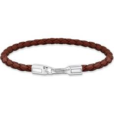Svarta - Unisex Armband Thomas Sabo Silver bracelet with braided, brown leather brown A2147-682-2-L17