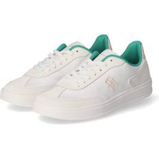 Tommy Hilfiger Dam Sneakers Tommy Hilfiger Heritage Suede Court Trainers WHITE/OLYMPIC GREEN