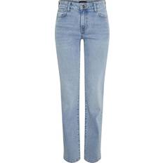 Pieces Dam Byxor & Shorts Pieces Straight Fit-jeans Blå
