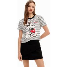 Desigual T-shirts & Linnen Desigual Striped Mickey Mouse T-shirt WHITE