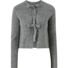 Koftor Object Parvi Cropped Reversible Cardigan - Medium Grey Melange