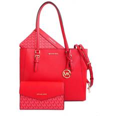 Michael Kors Dam Toteväskor Michael Kors Women's Handbag CHARLOTTE Red 34 x 27 x 11 cm