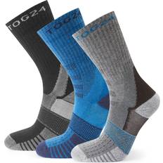 Tog24 Underkläder Tog24 Wels 3Pack Mens Trek Socks Black/Peacock Blue/Dark Grey Marl