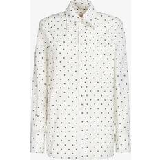 Marni Dam Skjortor Marni Womens Lily White Polka-dot Print Regular-fit Cotton Shirt