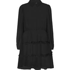 Enfärgade - Korta klänningar - Volanger Vero Moda Kaya Short Dress - Black