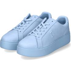 Tommy Hilfiger Dam Sneakers Tommy Hilfiger Nubuck Leather Platform Court Trainers BREEZY BLUE