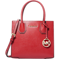 Michael Kors Mercer Medium Pebbled Leather Crossbody Bag - Bright Red