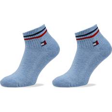 Tommy Hilfiger Unisex Strumpor Tommy Hilfiger Men Uni TJ Iconic Quarter Socks 2-pack Lightblue 39/42