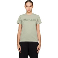 Moncler Gröna - One Size Kläder Moncler Green Embroidered T-Shirt 92G Crusted Gravel