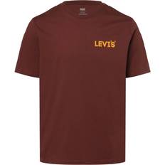 Levi's Herr - Röda T-shirts Levi's herr T-tröja Ss Relaxed Fit Tee, Headline Logo Red Mahogany