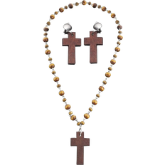 Widmann Nun Rosary & Cross Jewelry Set Brown
