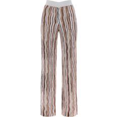 Missoni Dam Byxor Missoni Sequined Knit Pants With Wavy Motif