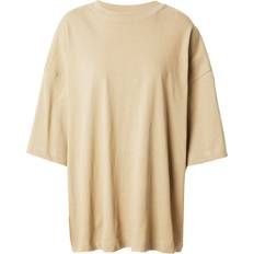 Topshop T-shirts Topshop – Gråbrun t-shirt oversize med sänkt axelsöm-Naturlig